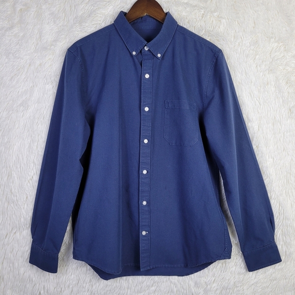 Medium Mack Weldon Blue 37.5 Oxford Button Down Shirt Canvas - Picture 1 of 9